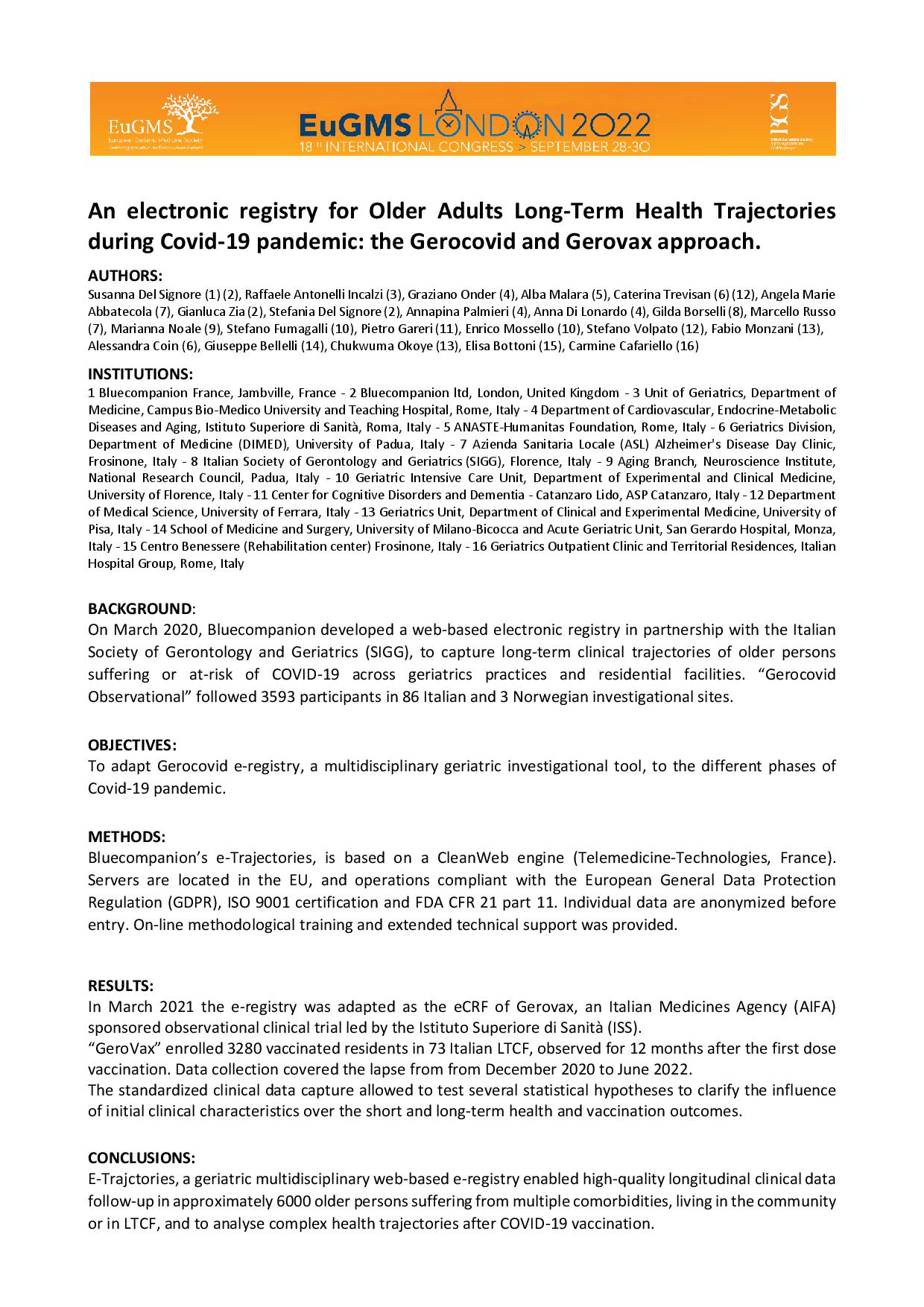 Abstract — registre électronique Gerorovax